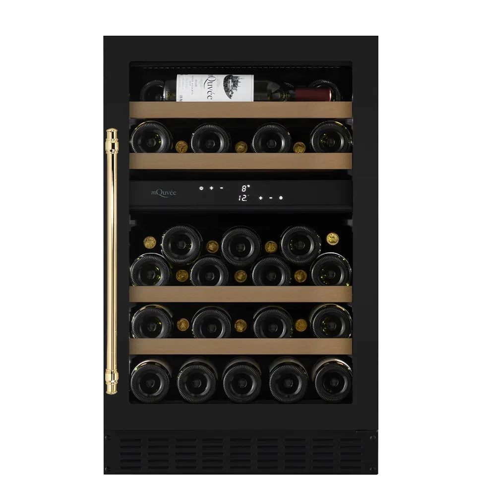 Unterbau-Weinkühlschrank - WineCave 700 50D Anthracite Black - Messinggriff