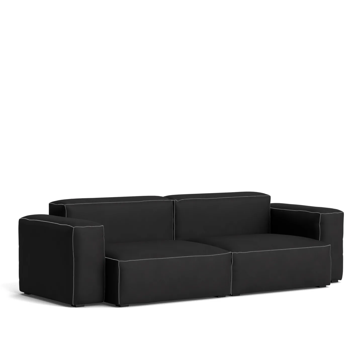 HAY - Mags Soft Low 2,5 Seater Combination 1 - Light Grey Stitching - Cat.6 - Sense Black - Soffor