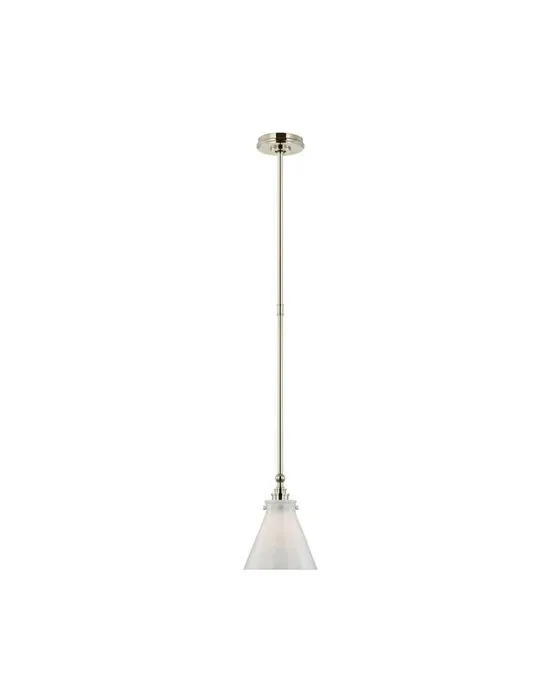 Parkington 9" Pendant Polished Nickel/White Glass
