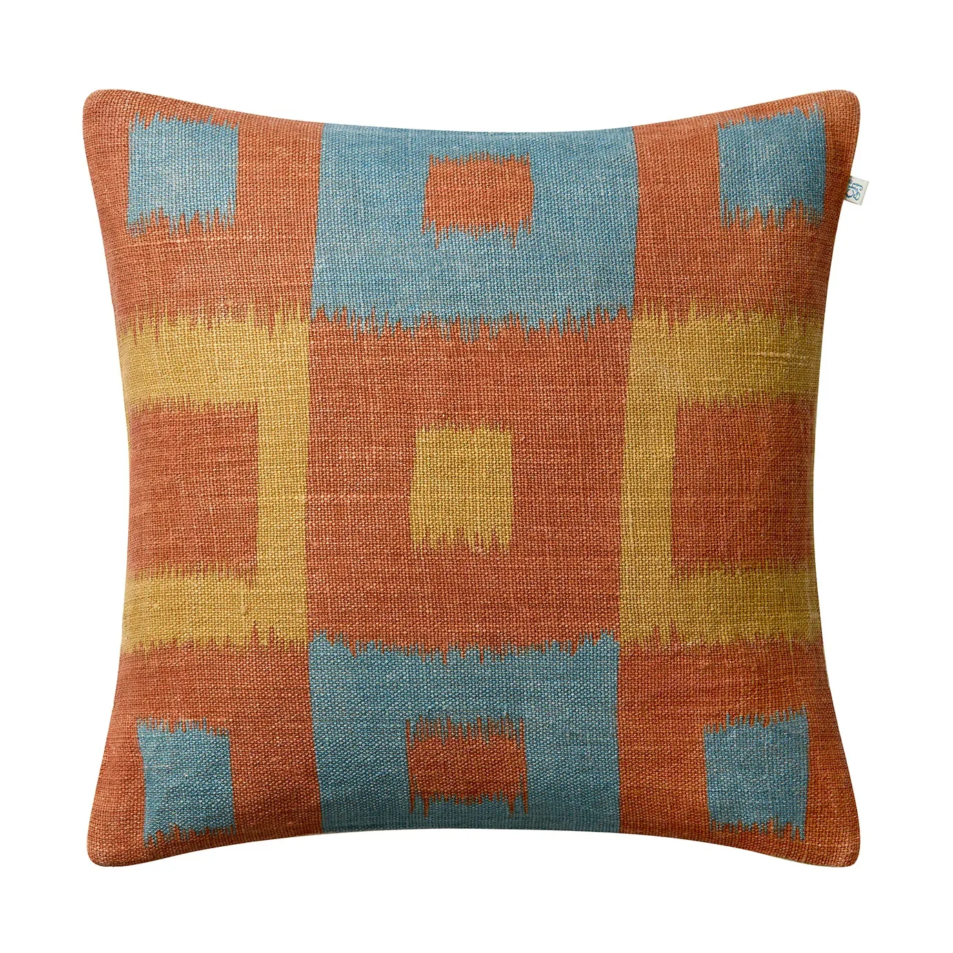 Chhatwal & Jonsson Vicky Kissenbezug 50x50 cm Apricot orange-heaven blue-khaki
