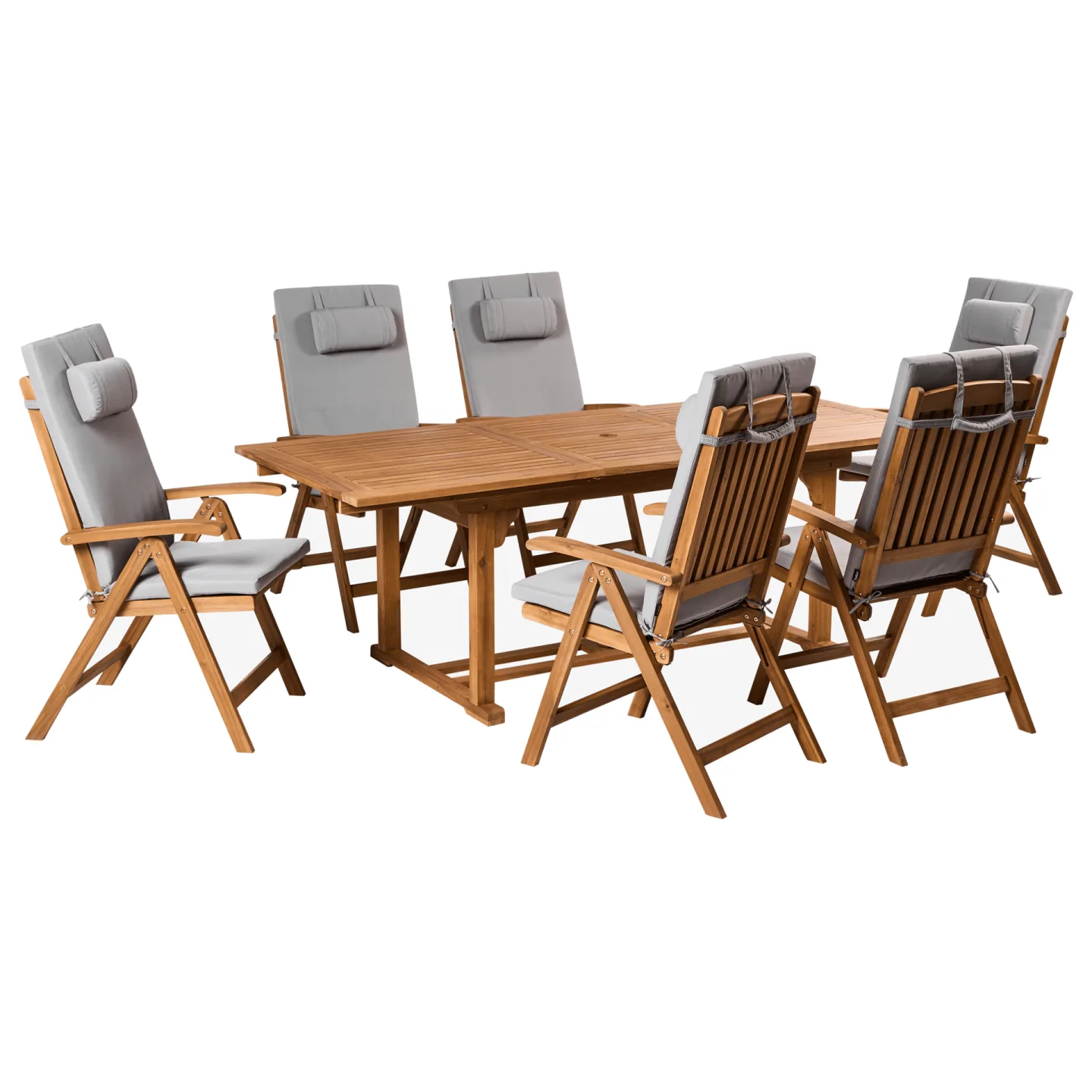 Matgrupp utomhus 6-Sits Java Premium Akaciaträ - Brun/Ljusgrå