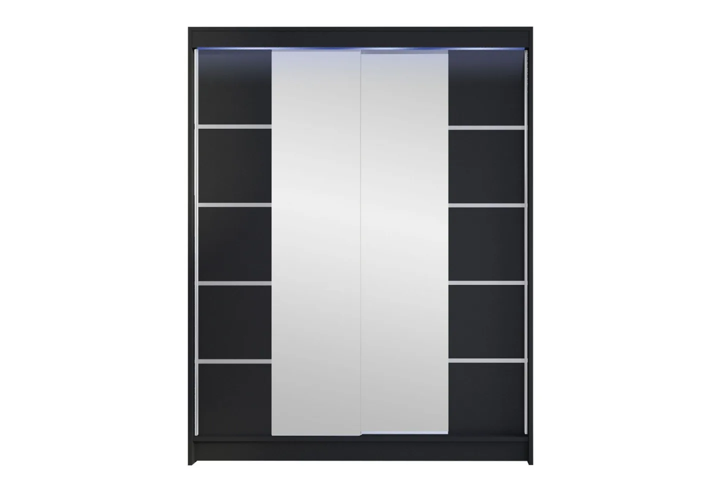 Pickering Garderob m. Spegel 150x200 cm - Svart