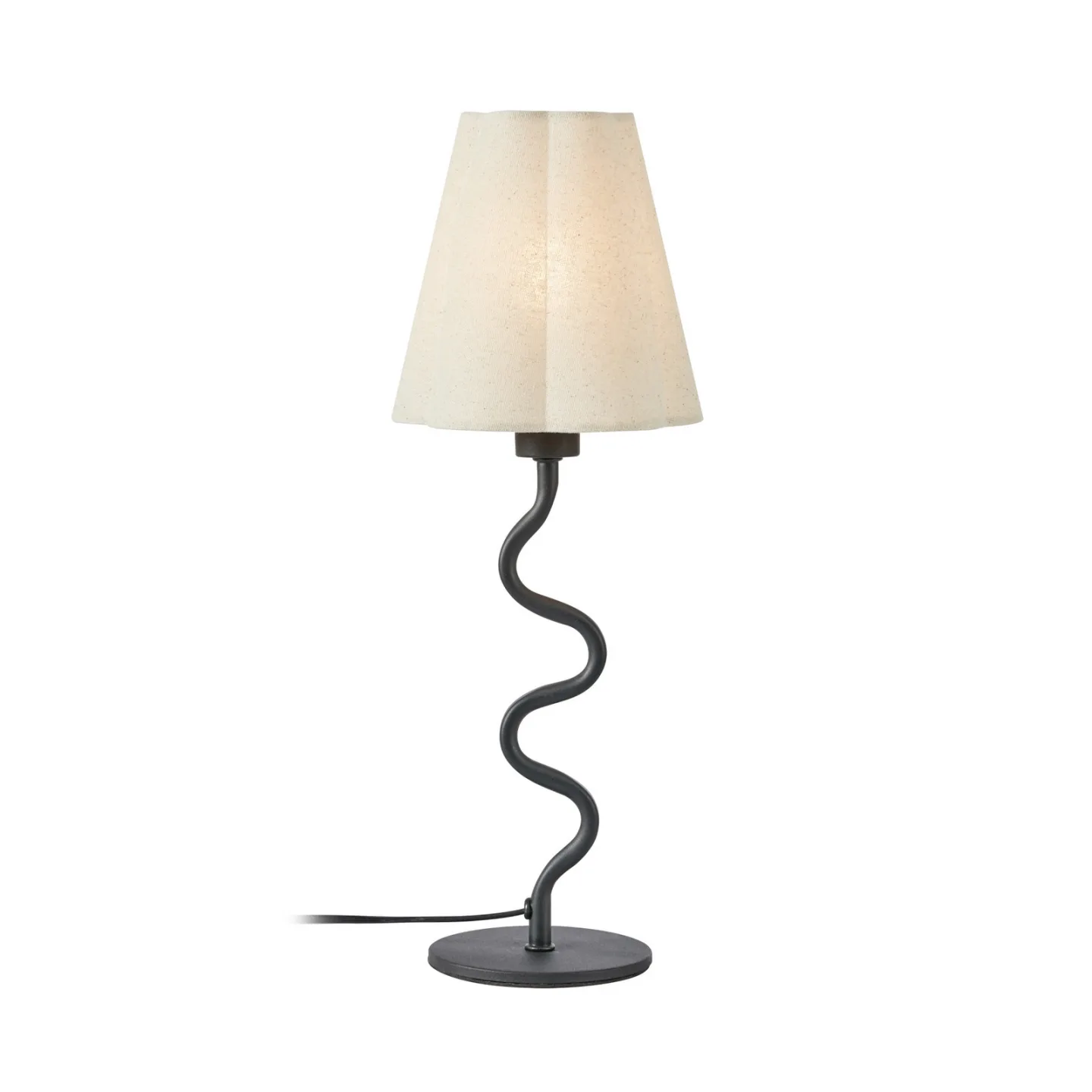 Veya Tischleuchte, schwarz/beige, Leinen, Höhe 41 cm, E14 - Markslöjd - Wohnzimmer - Stoff / Textil - Einflammig