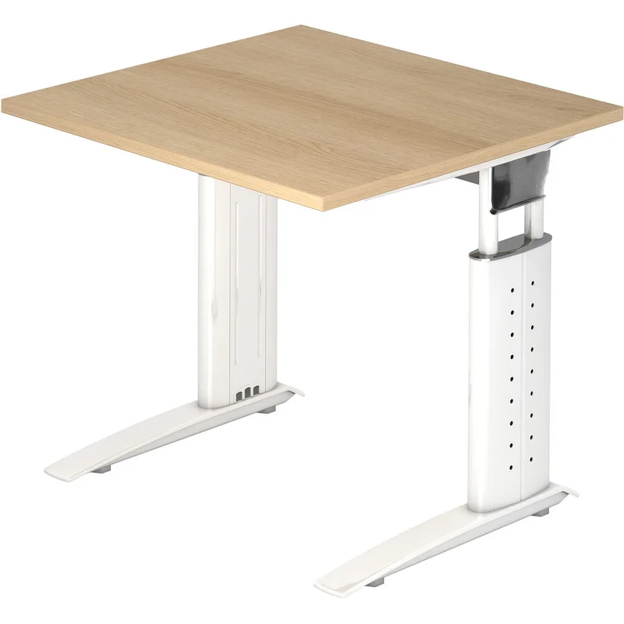 Schreibtisch Office Eiche Dekor Holzwerkstoff Höhenverstellbar B 80 T 80 cm