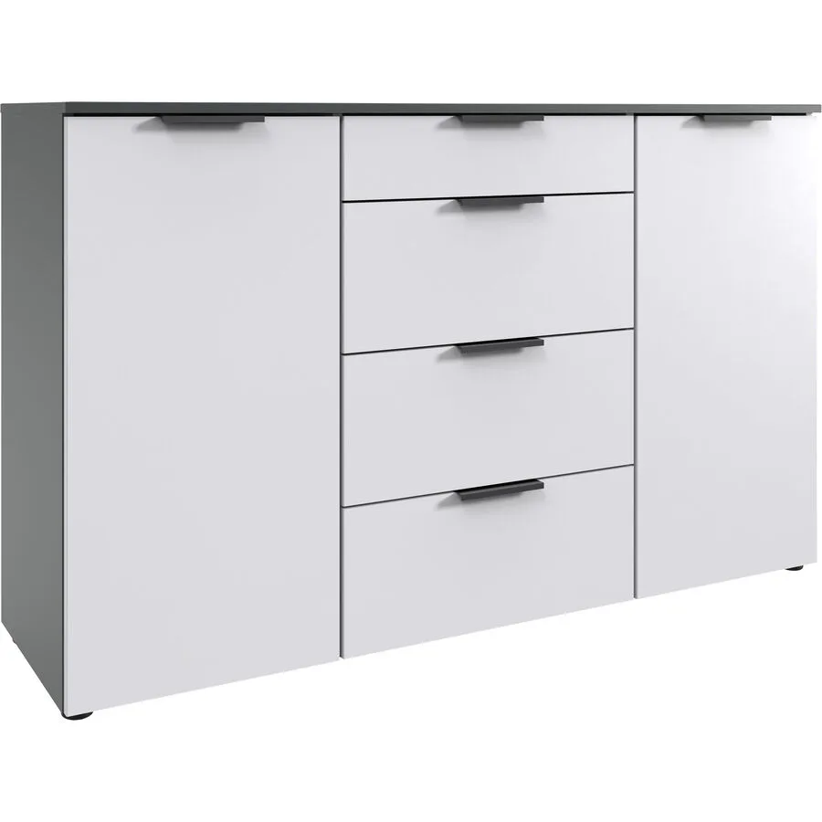 Kommode Sanko Weiss/graphit Holzwerkstoff B 135 H 84 cm