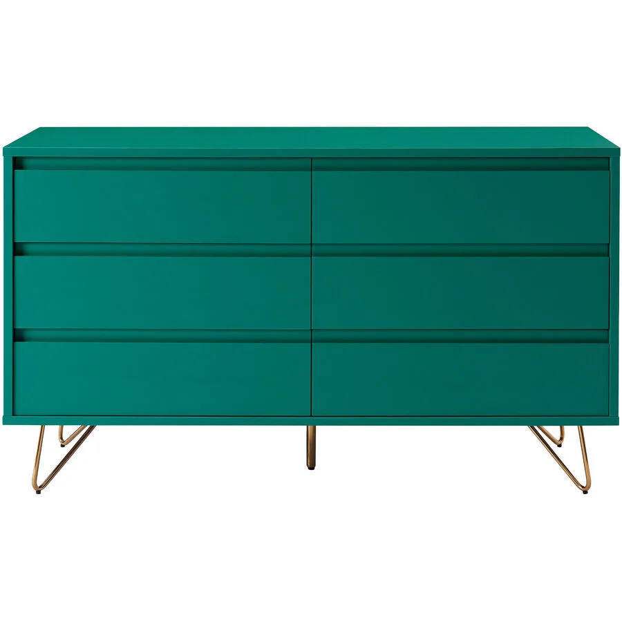 Kommode Austin Grün, Gold MDF, Metall B 120 H 70 cm