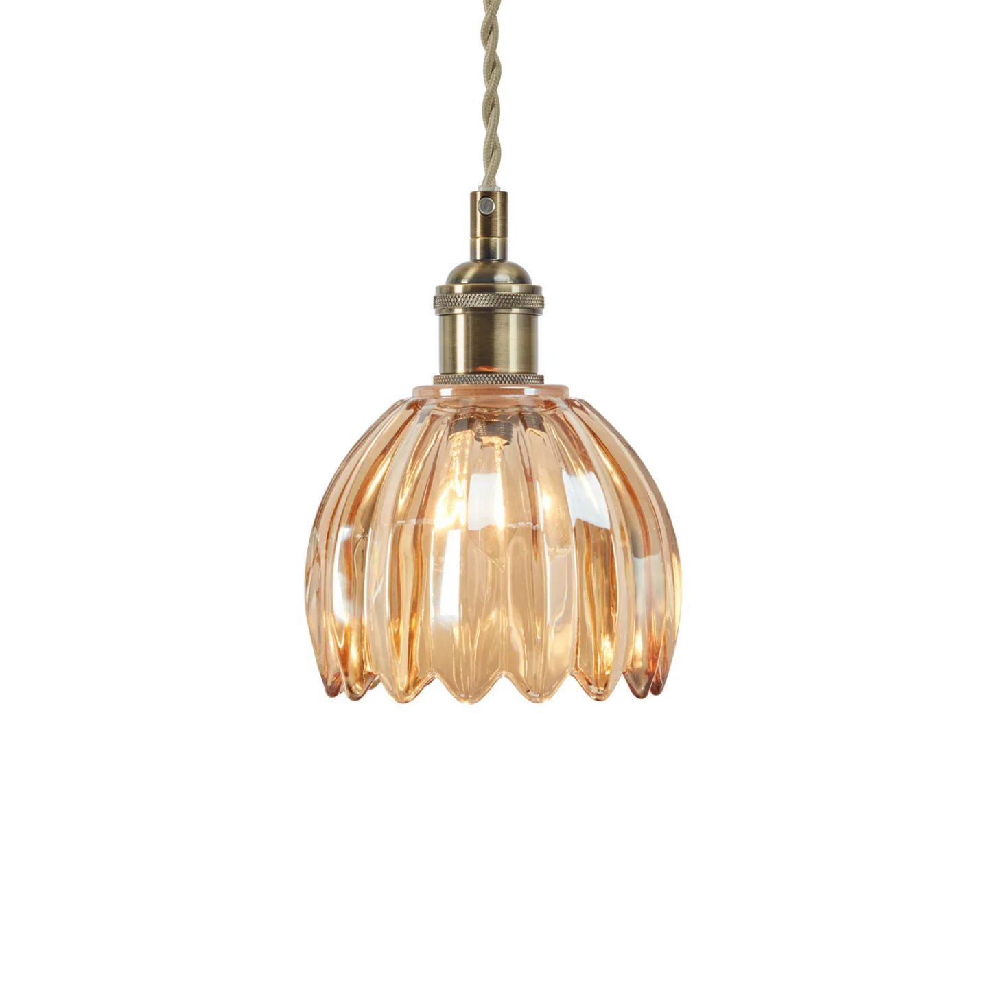 Gota Hängeleuchte, altmessing/amber, Glas, Ø 13 cm, Stecker - Markslöjd Gotta - Wohnzimmer - Einflammig