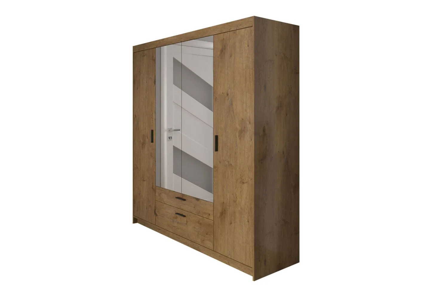 Norrbyn Garderob med Spegel 53x190x176,3 cm - Natur