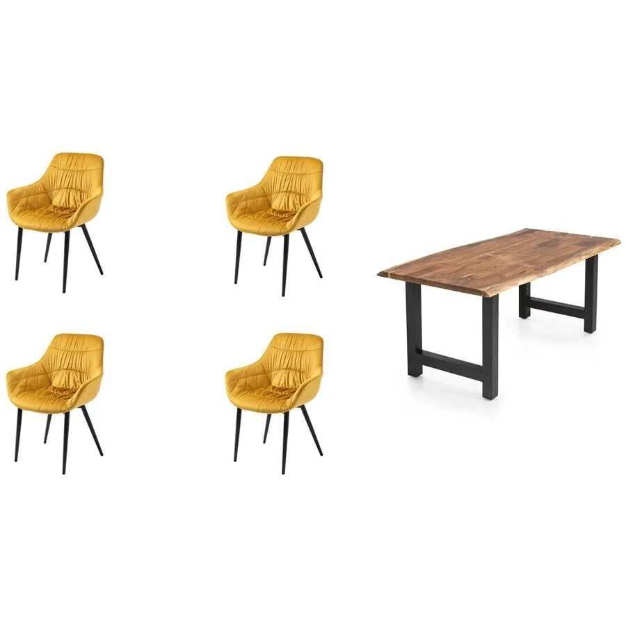 Essgruppe Eats natur Akazie/Samt B 180 T 90 cm 4