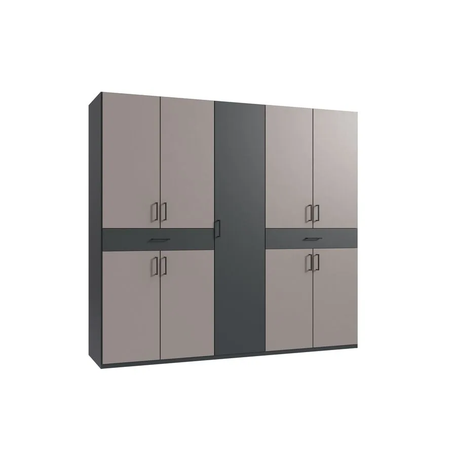 Kleiderschrank Tiby graphit Holzwerkstoff B 225 cm