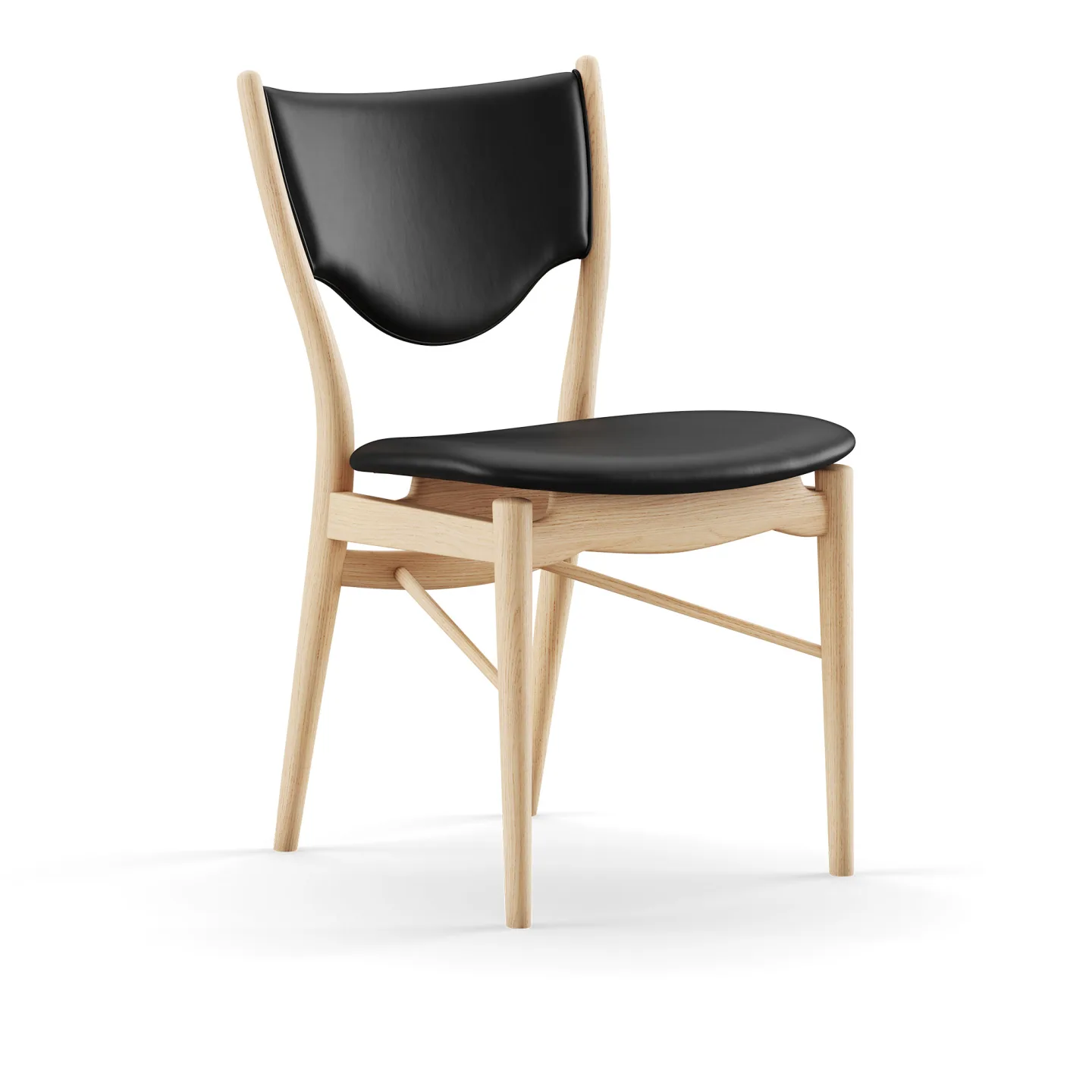 House of Finn Juhl - 46 Chair, Dark oiled oak, Leather Group 4 Elegance - 20198 Black - Matstolar - Finn Juhl - Träfärgad,Svart - Läder/Trä