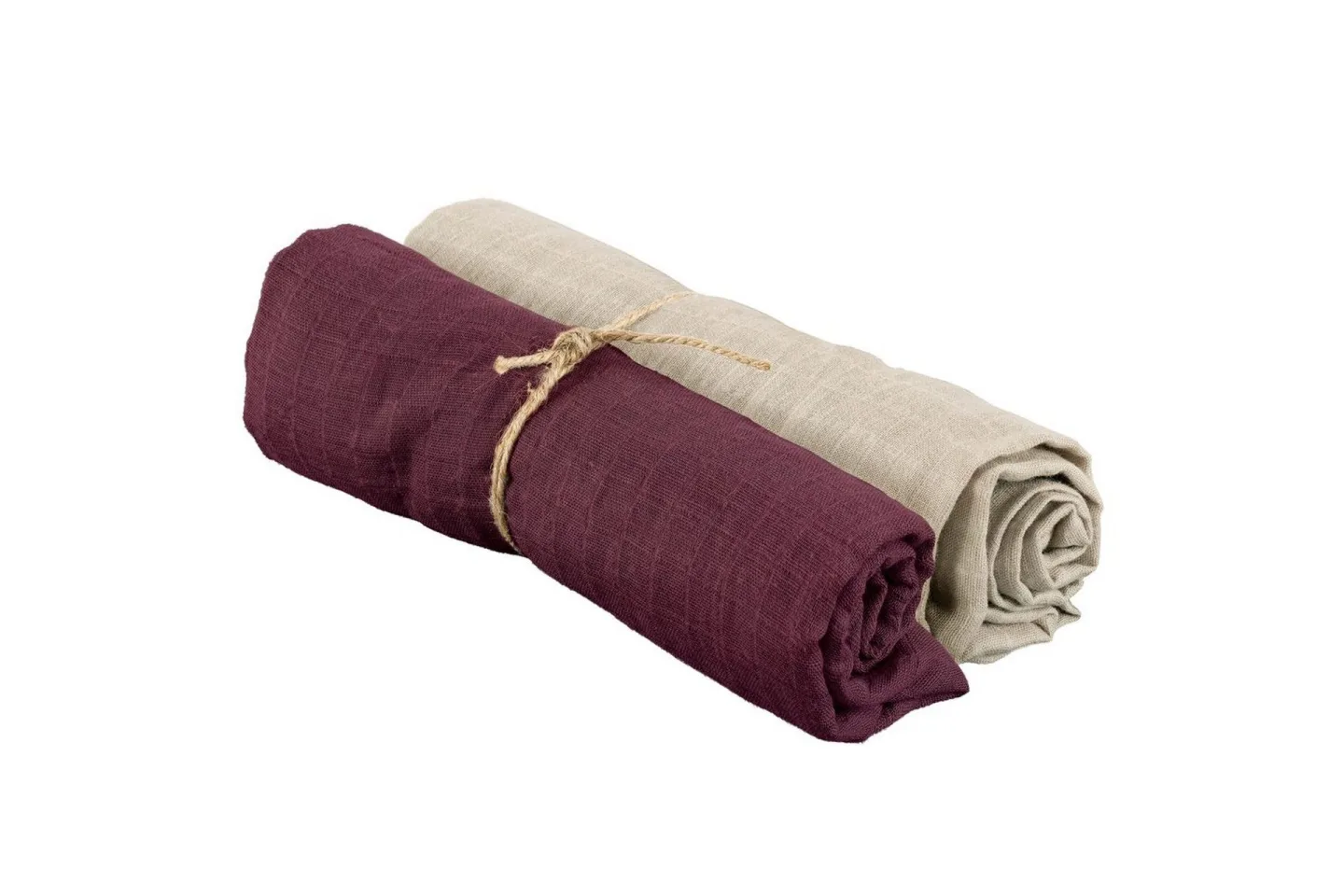 Muslinwrap 2-Pack - Sand/Plommon (70 x 70 cm)