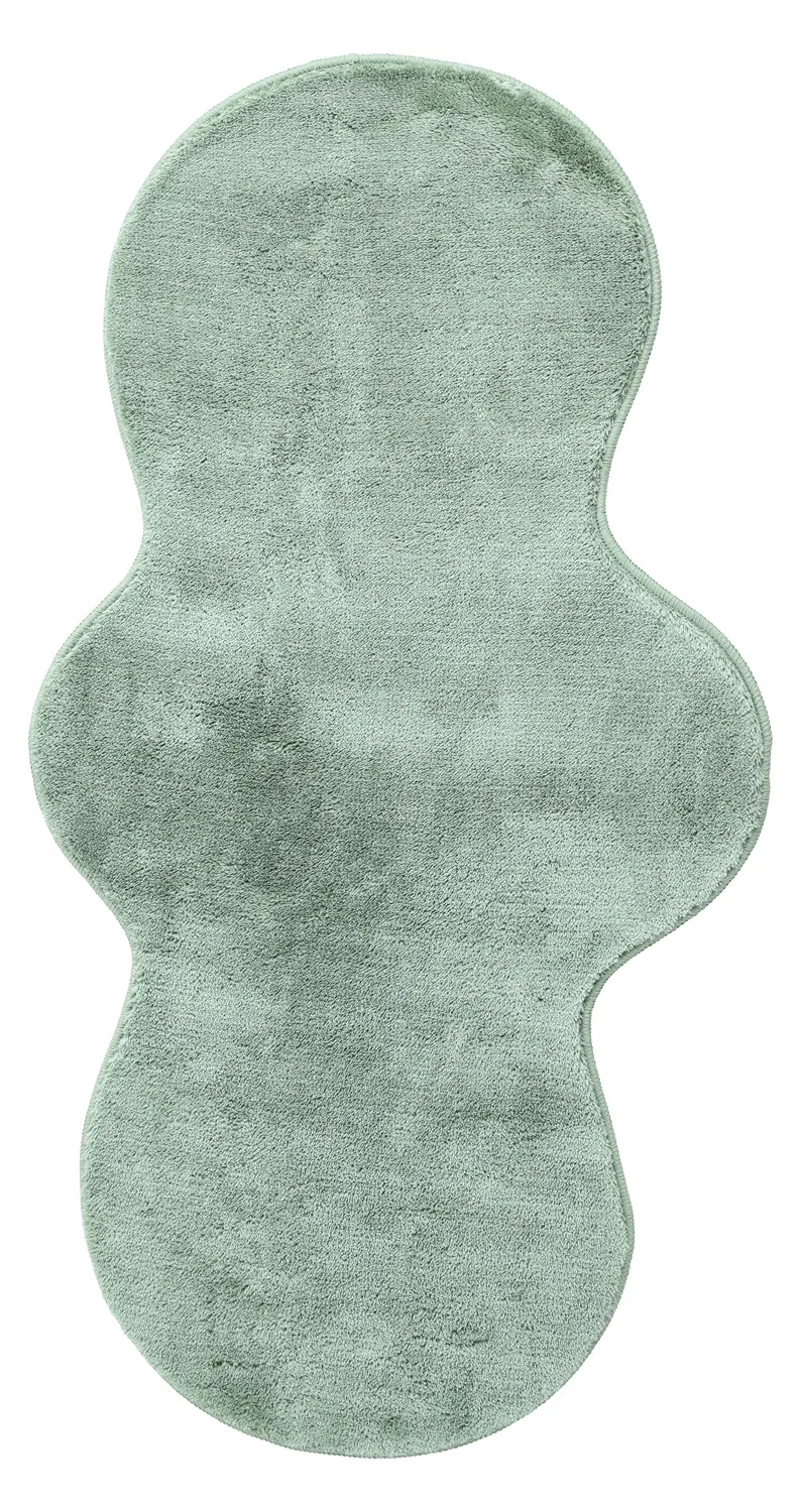 Bølgete Løper - Aranga Super Soft Fur (grønn) (Størrelse: 80 x 150 cm)