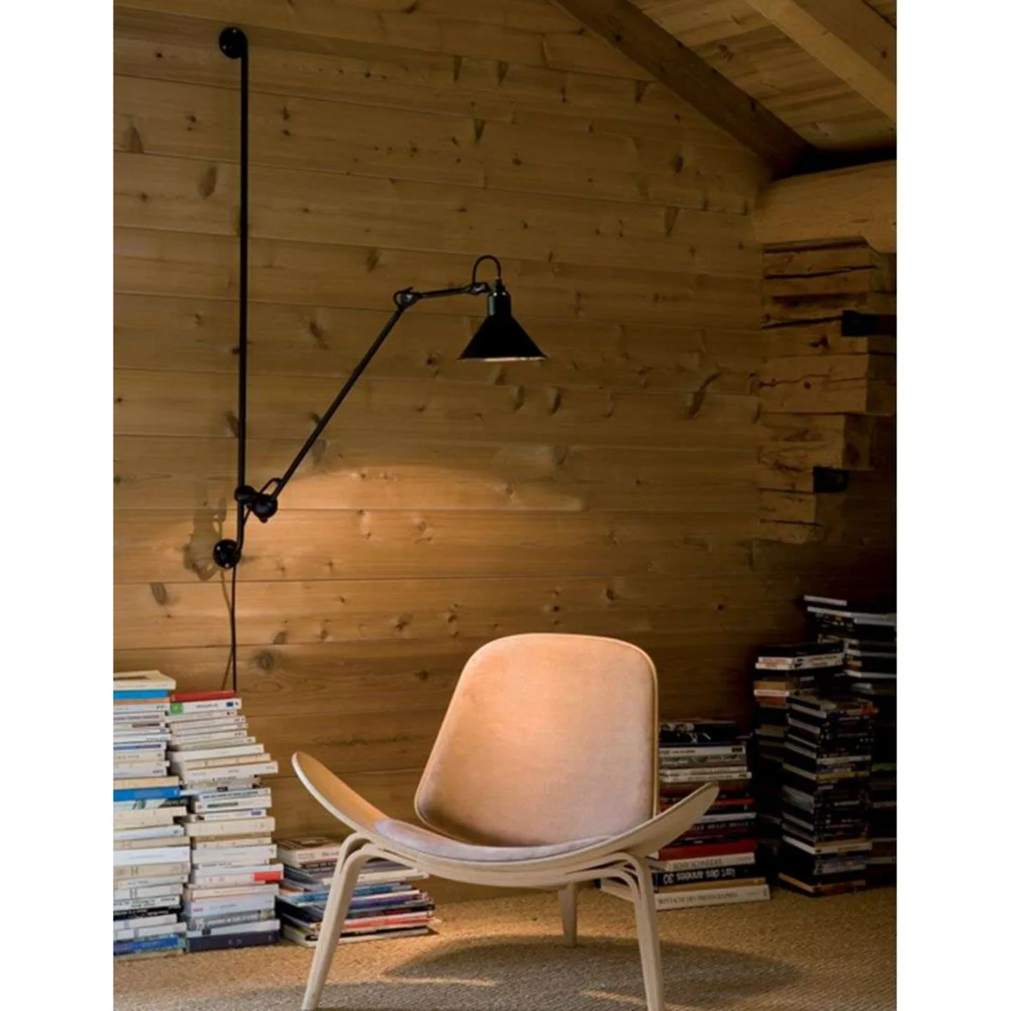 214 Wandleuchte Round schwarz/schwarz/kupfer - Lampe Gras 214 Round - Wohnzimmer - Design - Metall - Einflammig