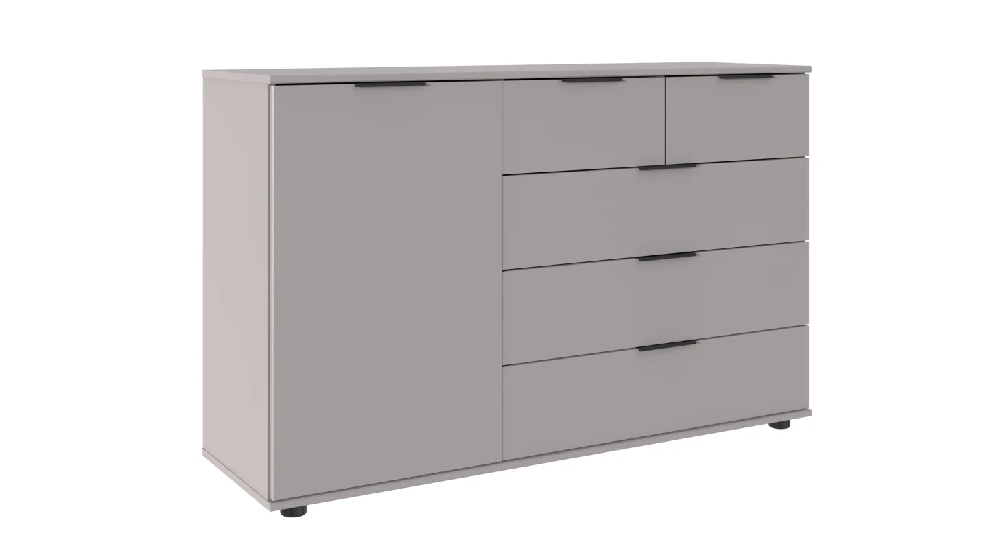 Sideboard mit 5 Schubladen grau 130 cm - SAIGON