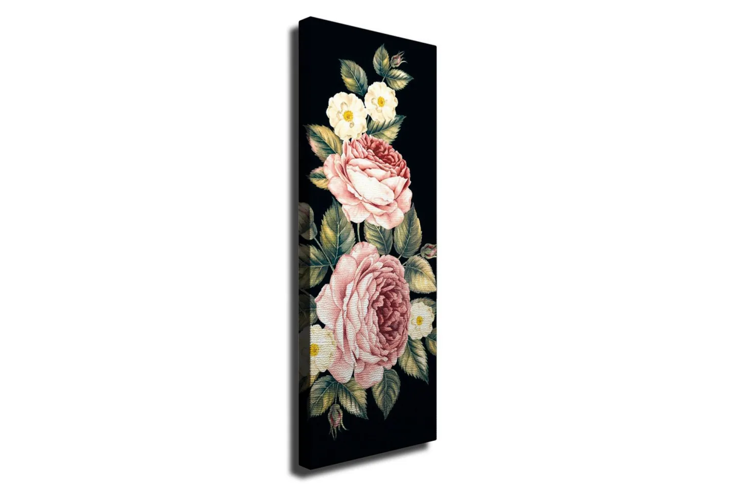 Canvastavla - Färgrik bukett av rosor och blommor - Rosa / Grön / Vit