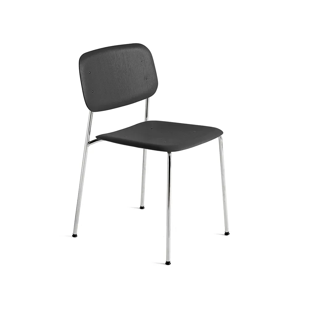 HAY Soft Edge 40 stol Soft black, kromstativ