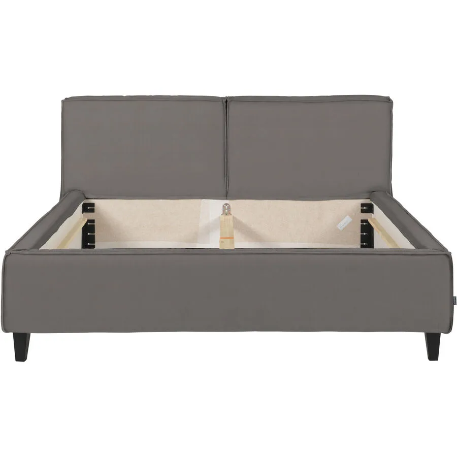 Bett Smith Grau Leder 200 x 200 cm