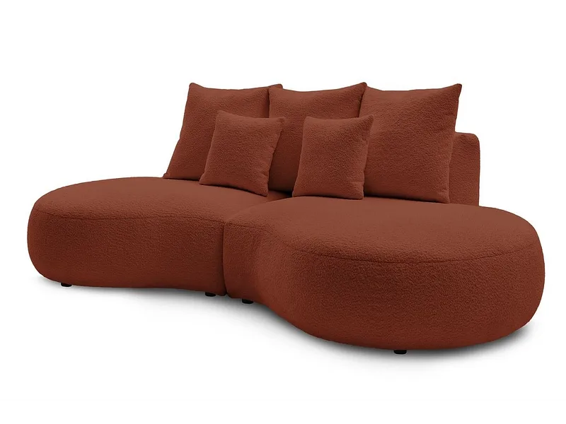 3er Sofa BOBOCHIC SAINT-GERMAIN Boucle-Stoff orange