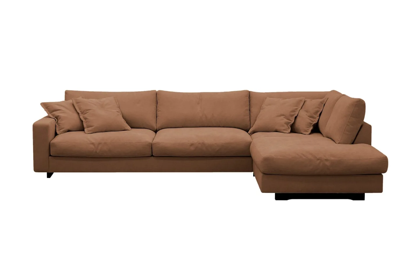 Valencia Extra Djup 4-sits Soffa med Schäslong Vänster - Gulbrun