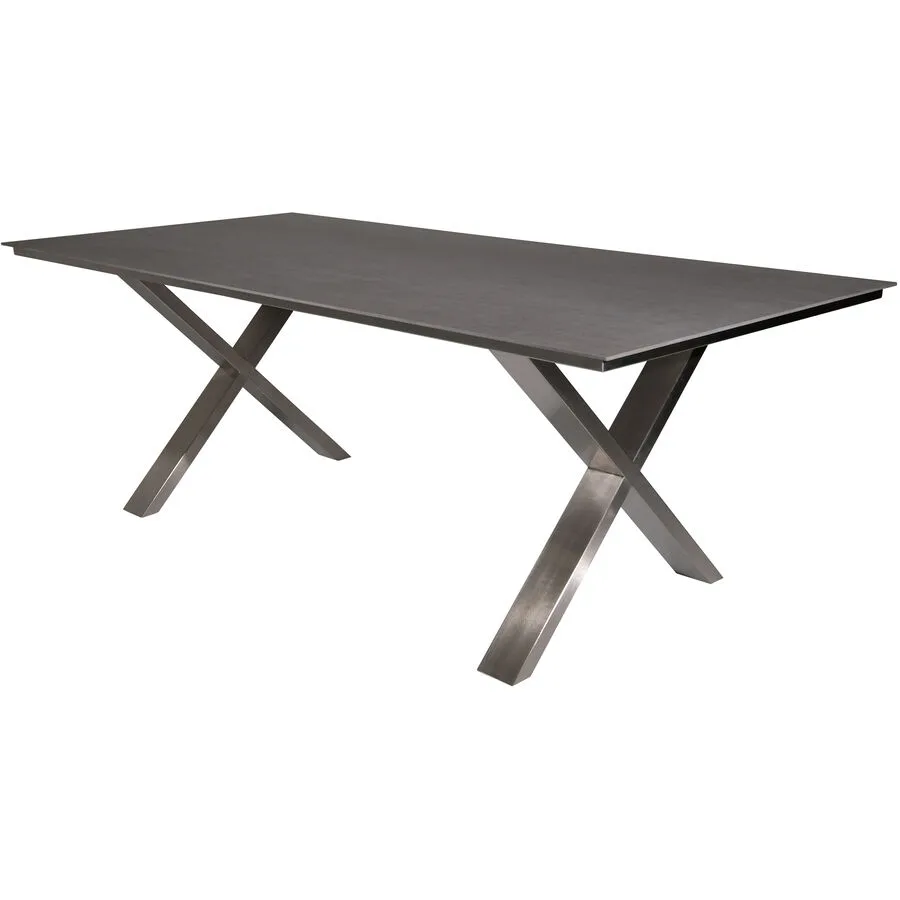Gartentisch Vance anthrazit Edelstahl B 210 T 100 cm