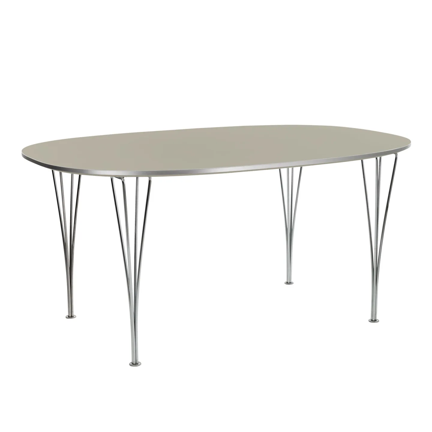 Fritz Hansen - Superellips B613 – 180x120 cm Grey/Warm Graphite - Matbord - Arne Jacobsen,Bruno Mathsson,Piet Hein - Grå - Metall/Trä