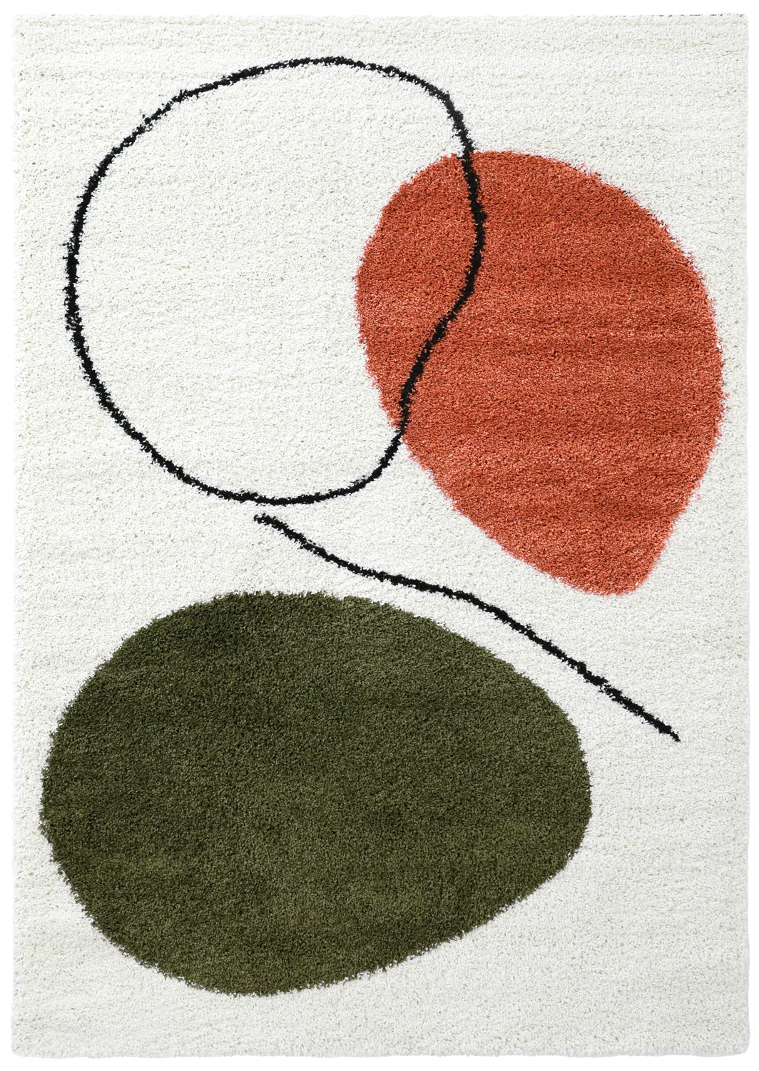 Ryetepper - Sanghar (hvit/oransje/grønn) (Størrelse: 200 x 290 cm)