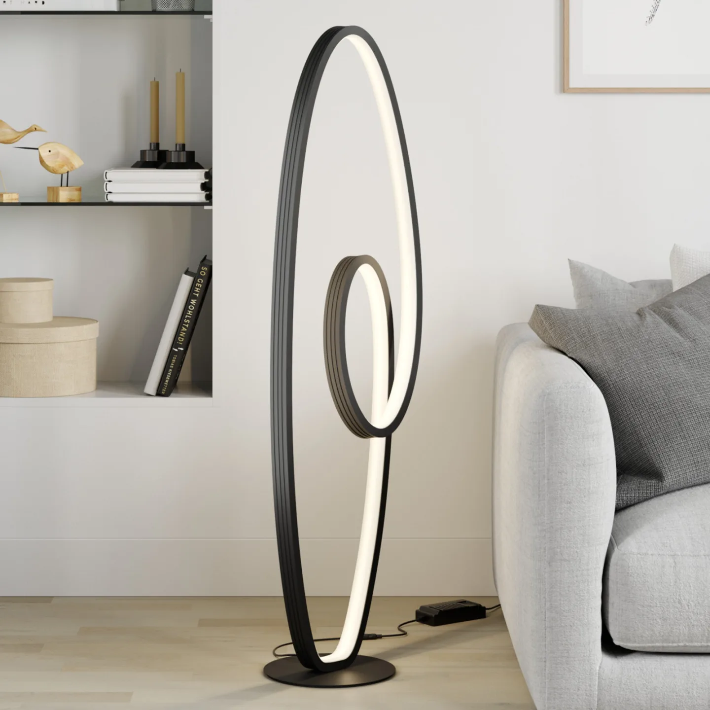 Bronwyn LED Stehleuchte Anthracite - Lucande - Wohnzimmer - Modern - Metall