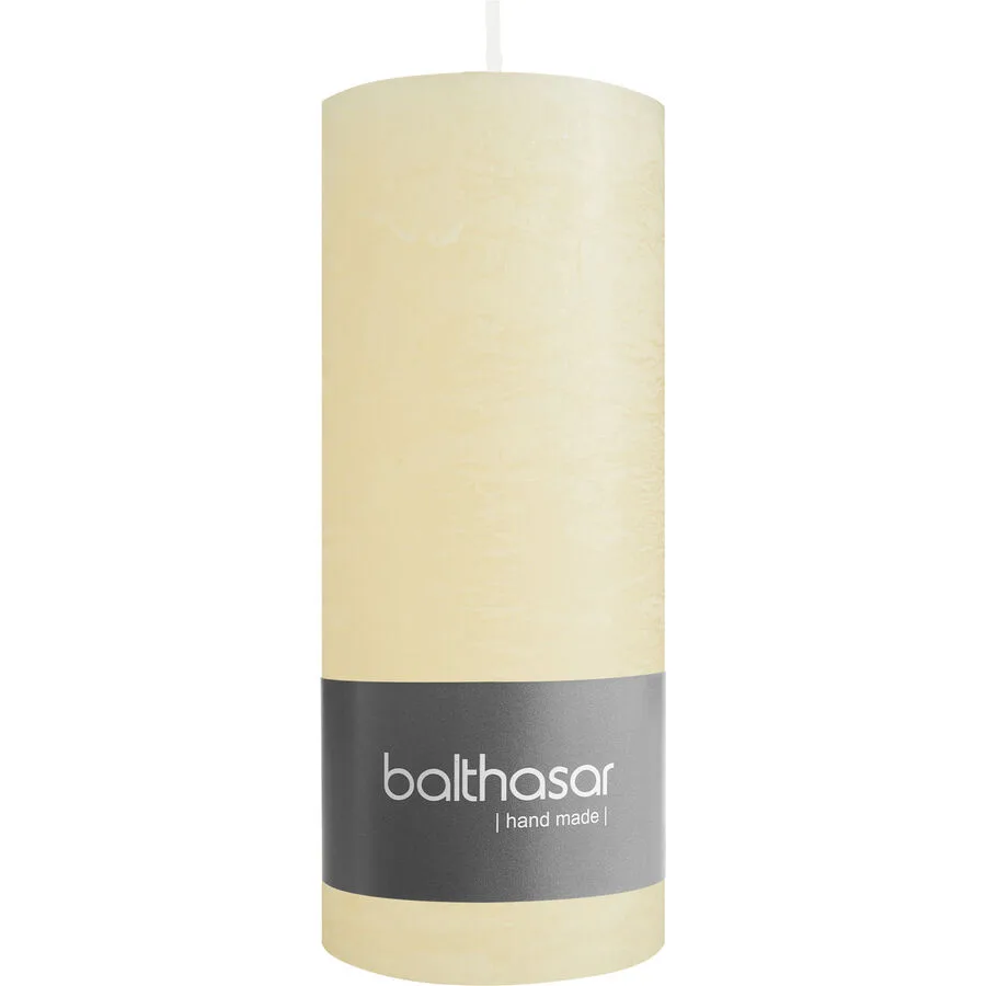 Balthasar Kerze Rustico ecru H14 cm D6 cm, Brenndauer 50h - Material: Wachs