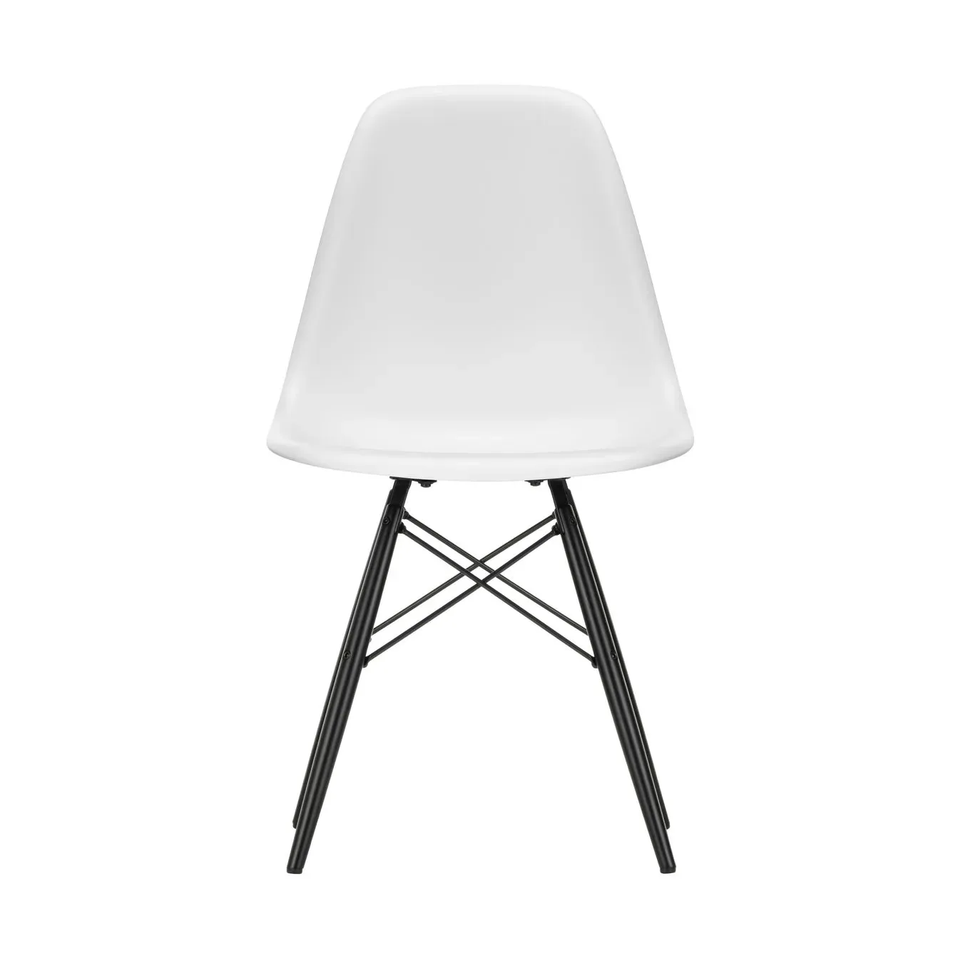 Vitra Eames Plastic Side Chair RE DSW stol 85 cotton white-black maple