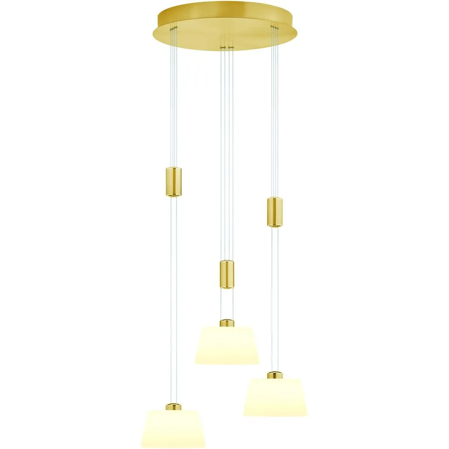 Pendellampe Elegance Mehrfarbig Metall 43 cm 150 cm - Farbe: messing matt - LED - Lichtfarbe: Extra warmweiss - LED Energiesparlampen