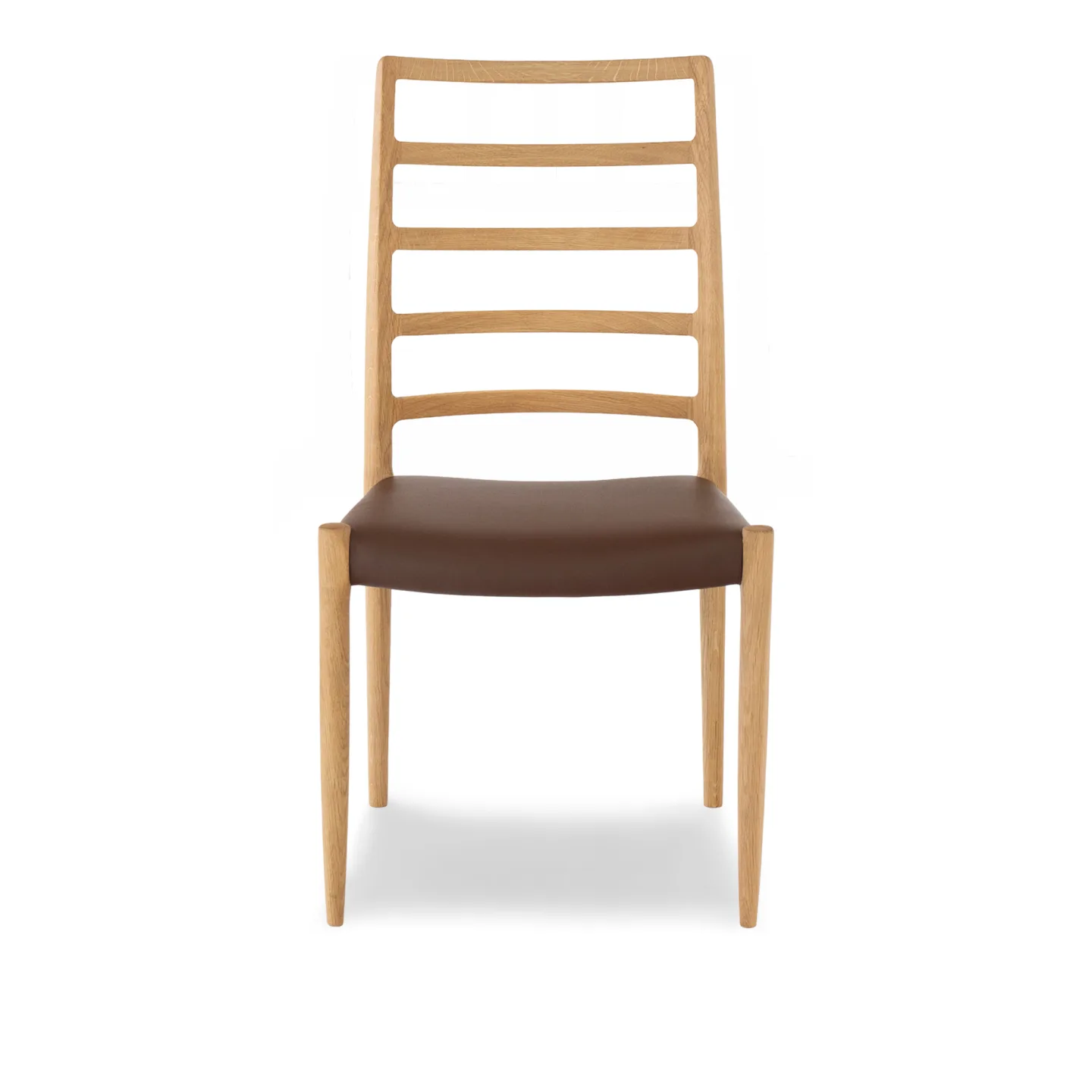 J.L. Møller - Model 82 Oak, Oil, Leather – Roma 916 - Matstolar - Niels Otto Møller - Träfärgad - Läder/Trä