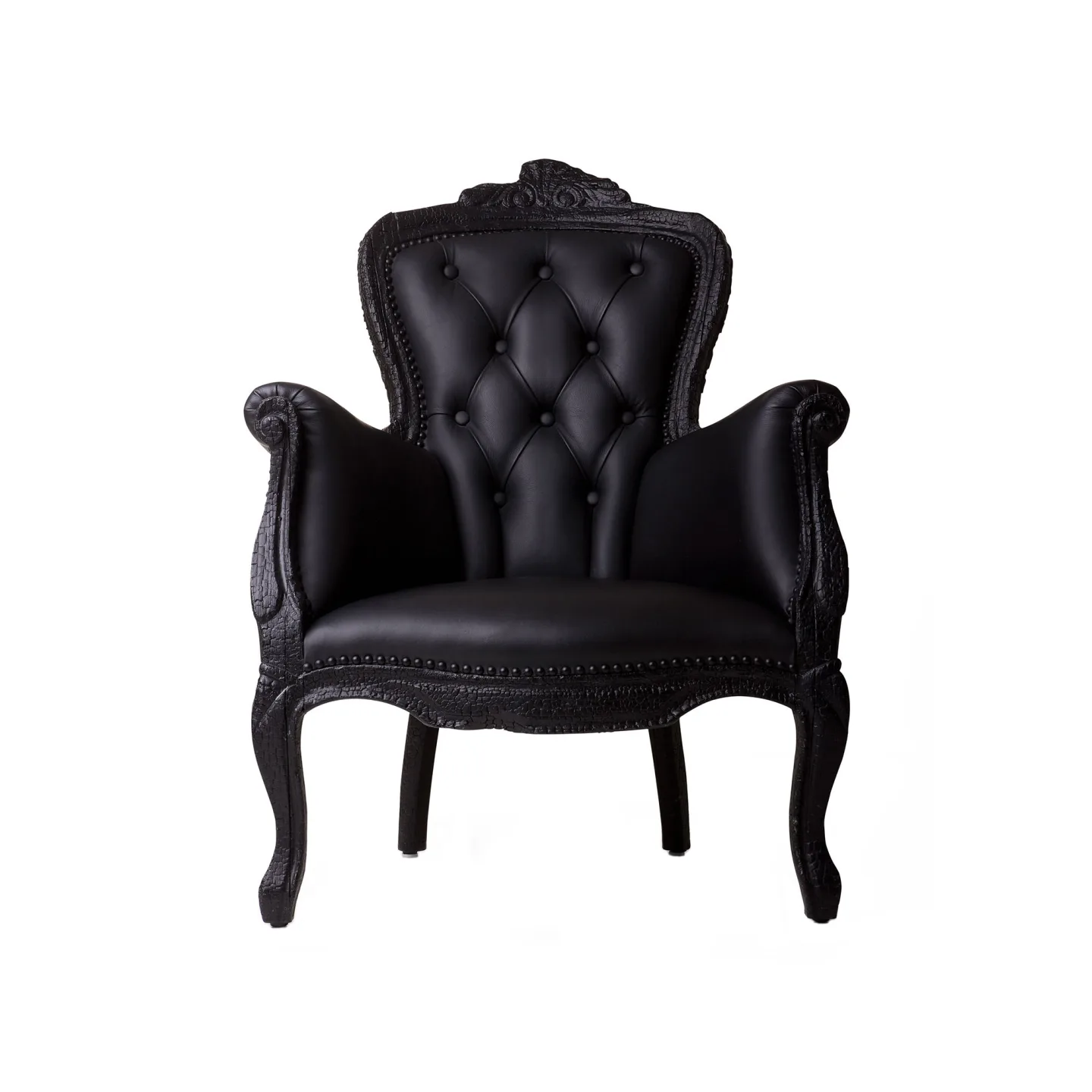 Moooi - Smoke Armchair - Fåtöljer - Maarten Baas - Svart - Läder/Trä