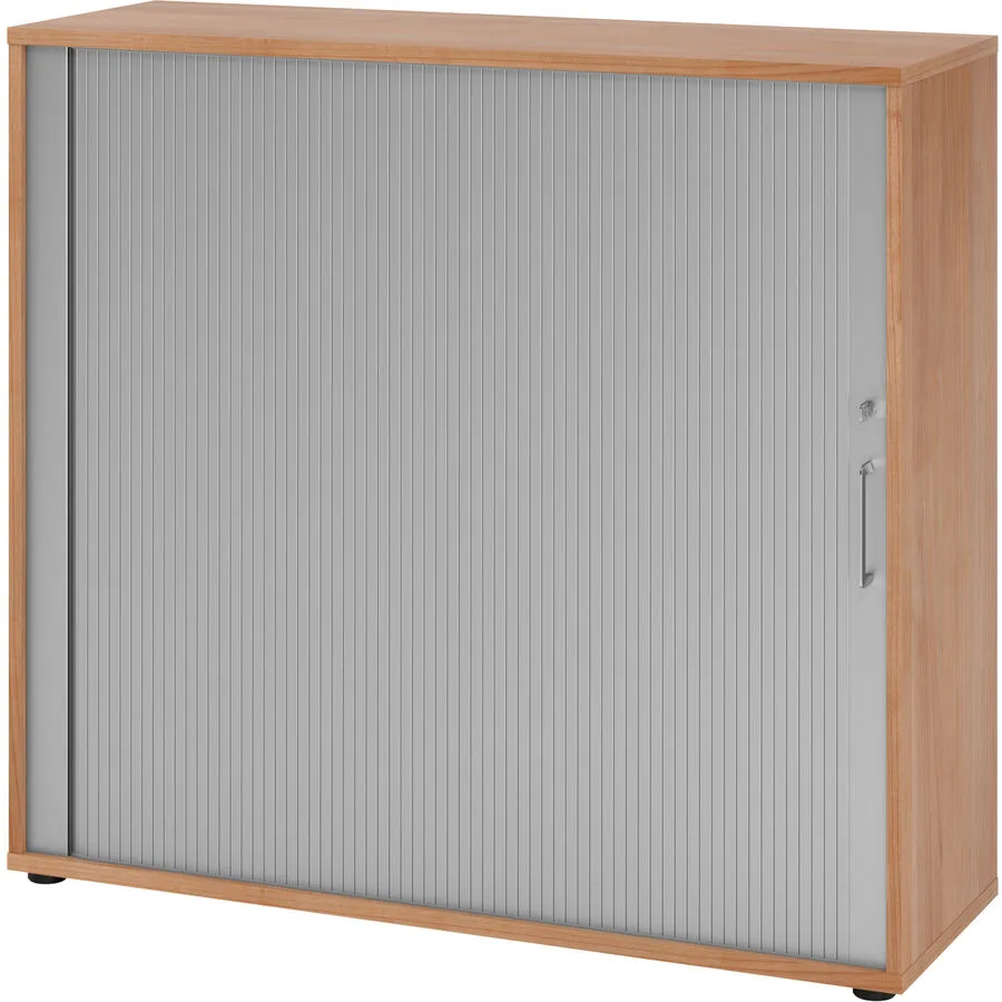 Aktenschrank Office Silber, Nussbaum Dekor Holzwerkstoff, Kunststoff B 120 H 110 cm