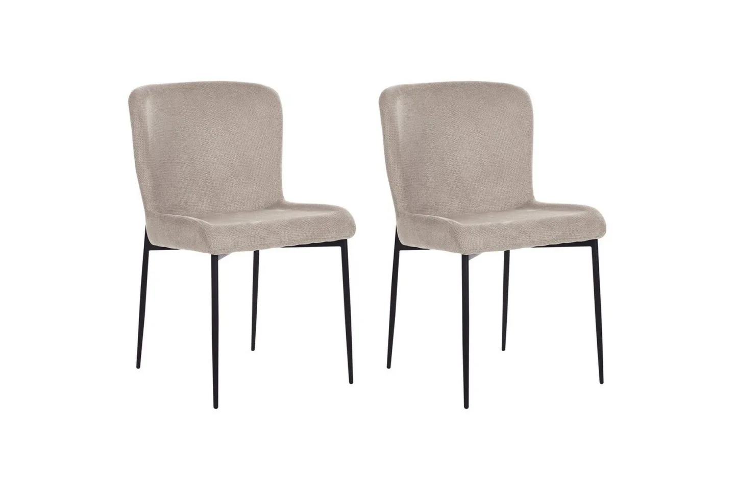 Set med 2 matstolar Ada - Beige, grå, svart