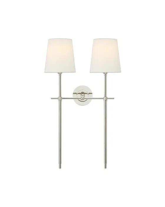 Bryant Large Double Tail Sconce Nickel