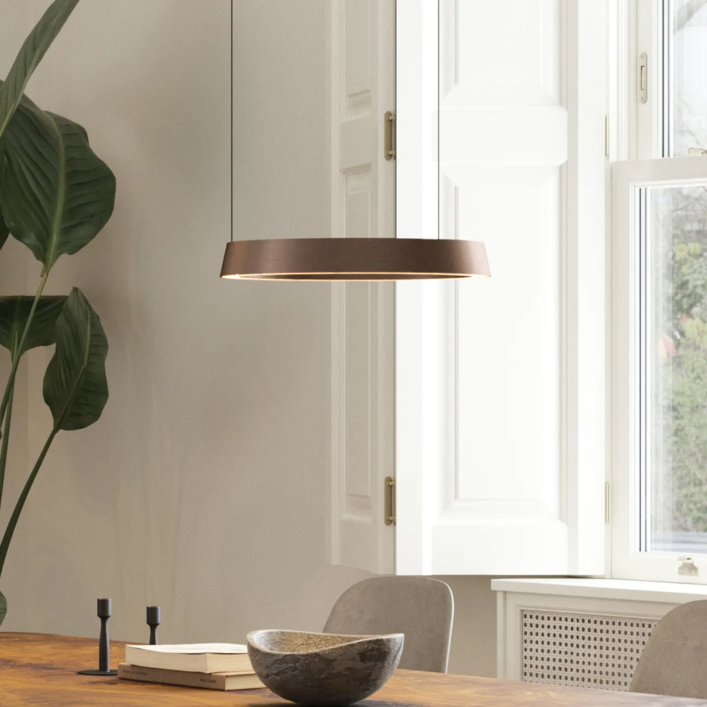 Edge Round LED-Hängelampe, rosegold, Ø40cm, CCT - Light-Point - Küche - Design - Aluminium - Rund