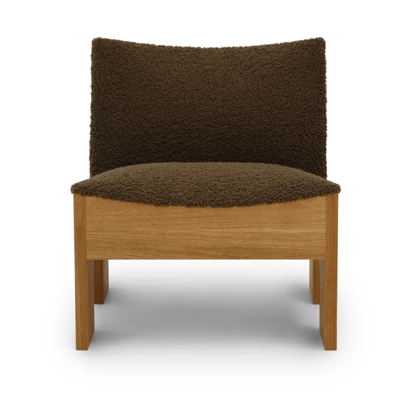 New Works - Tenon Lounge Chair - Natural Oak - Drake 4 Mocha - Fåtöljer - Omayra Maymo - Träfärgad - Trä/Textilmaterial