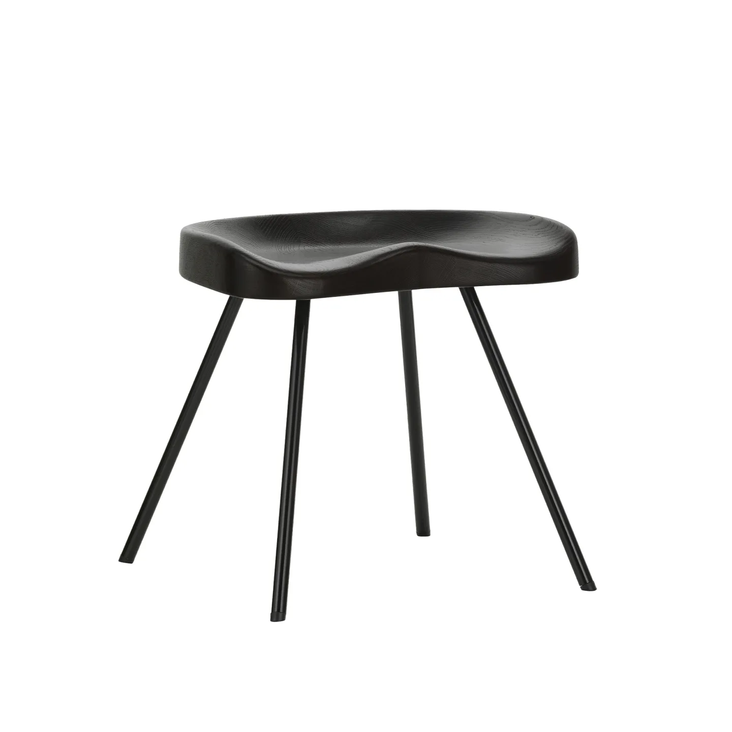 Vitra - Tabouret 307 Solid Dark Oak - Pallar - Jean Prouvé - Svart - Trä