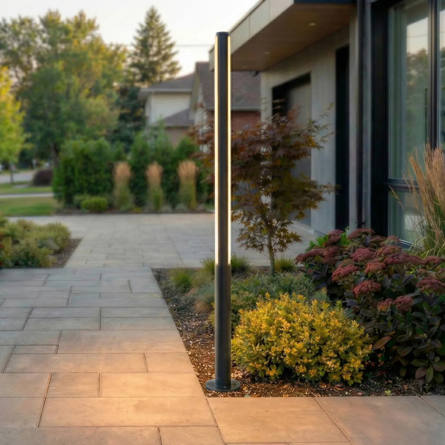 Lynel LED-Außenleuchte, IP54, anthrazit, Höhe 200 cm, Aluminium - Lucande - Modern - Einflammig