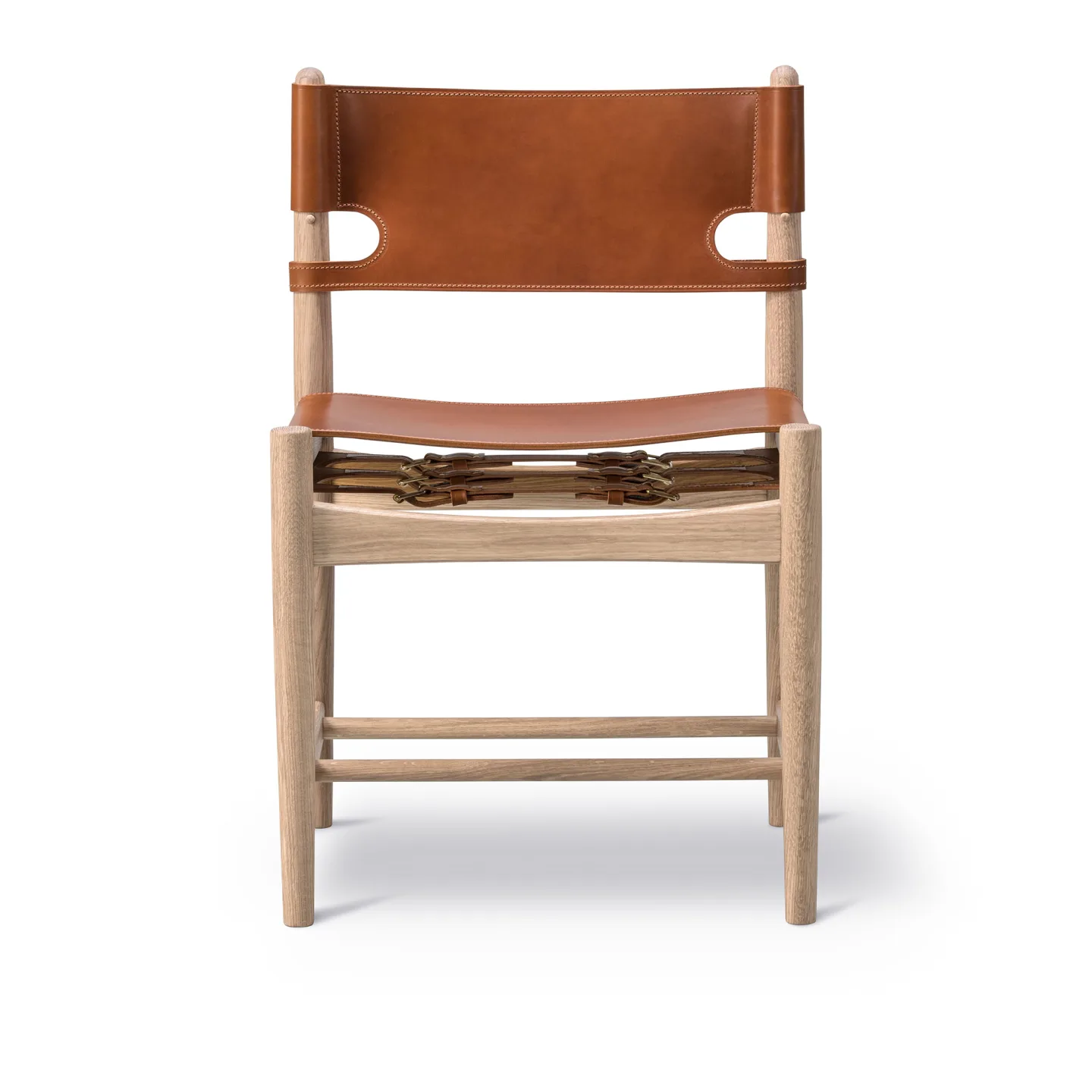 Fredericia Furniture - The Spanish Dining Chair Såpad ek / Cognac läder - Matstolar - Børge Mogensen - Brun - Läder/Trä
