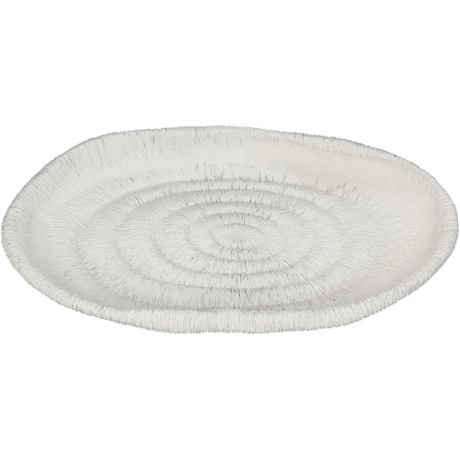 Platte Levend weiss Polyresin H 4 cm