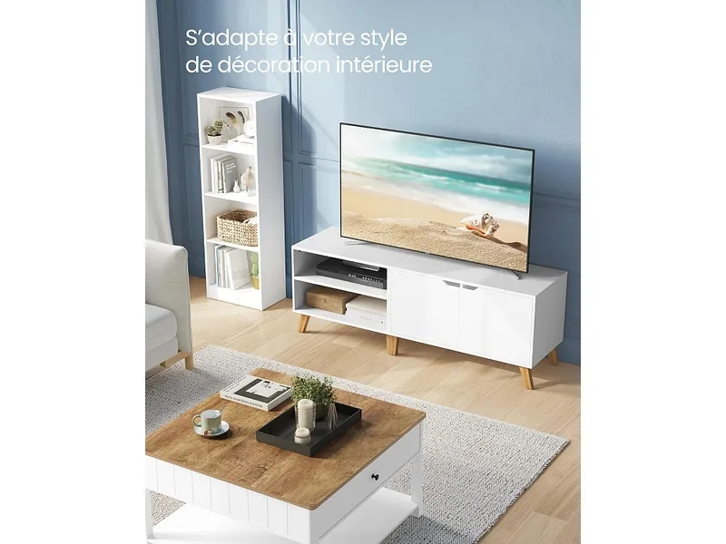 SONGMICS TV-Möbel LIGHTY 140cm weiss
