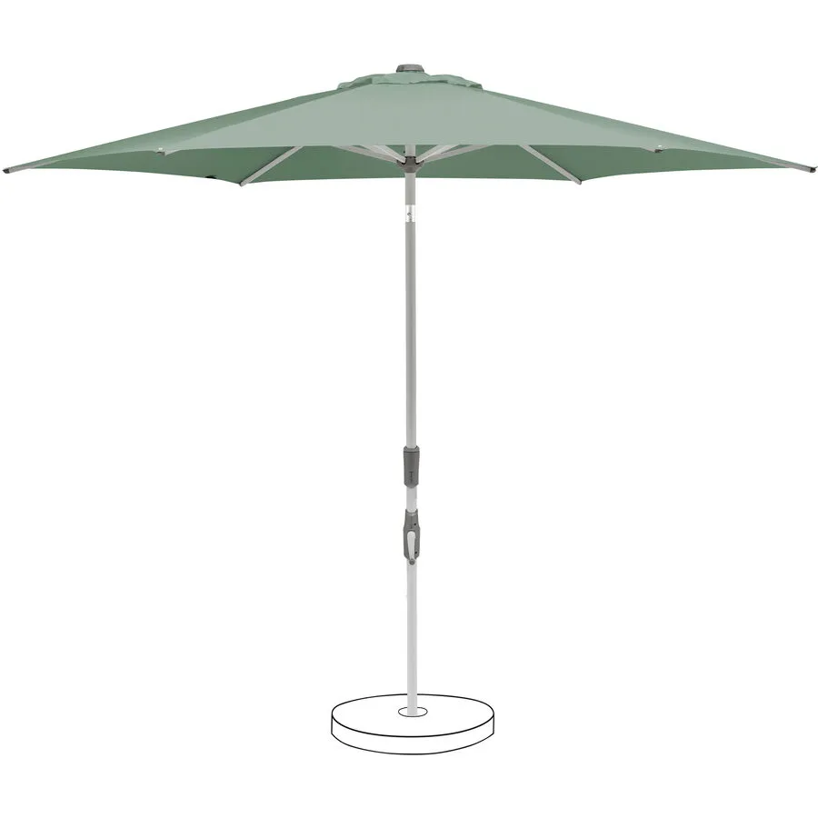Suncomfort BY GLATZ Sonnenschirm Slide Frostgrün, Grau Polyester Stoff, Metall B 250 T 250 cm