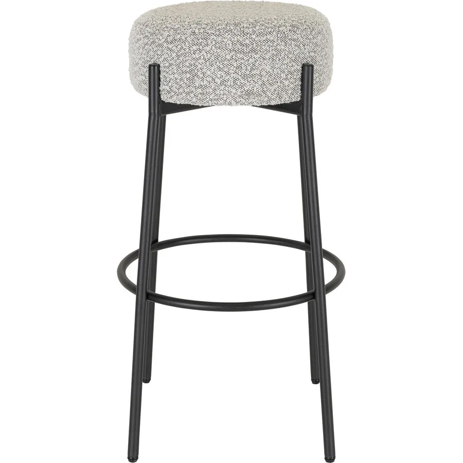 Barhocker Dafina grau Bouclé Stoff H 53 cm