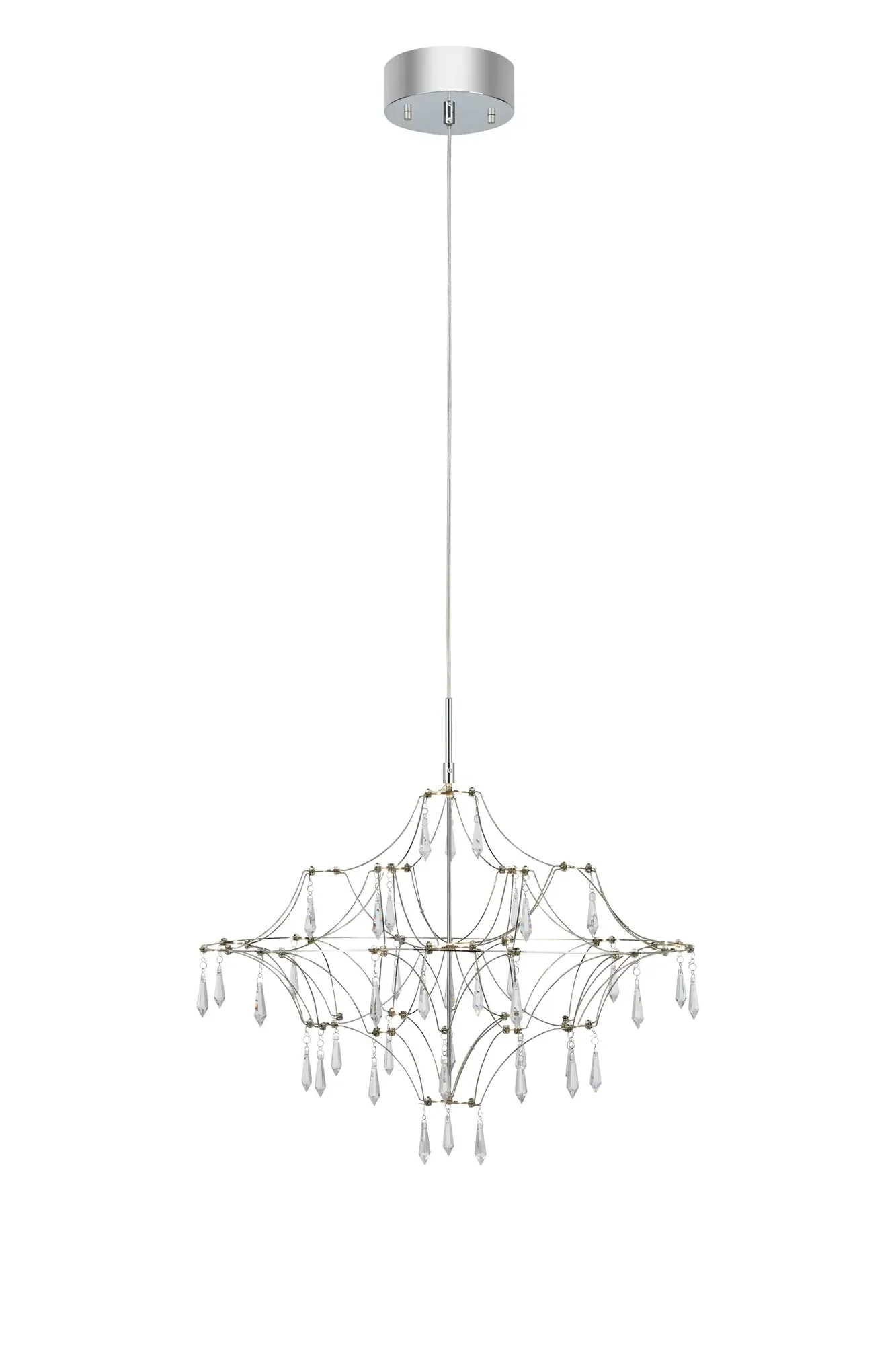 Efesos Kristall Kronleuchter Stahl 60 cm
