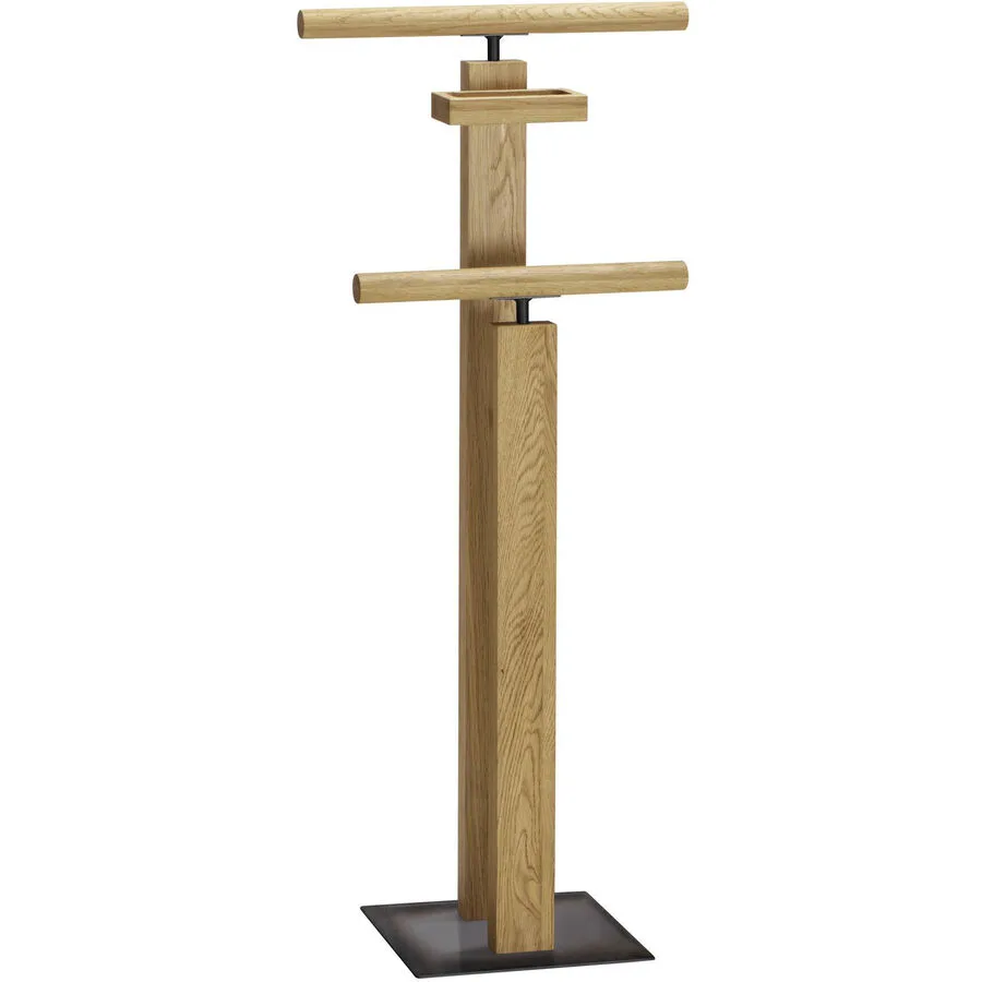 Hasena Herrendiener Claudio Eiche Bianco, schmiedeisenfarbig Eiche massiv, Stahl B 45 cm