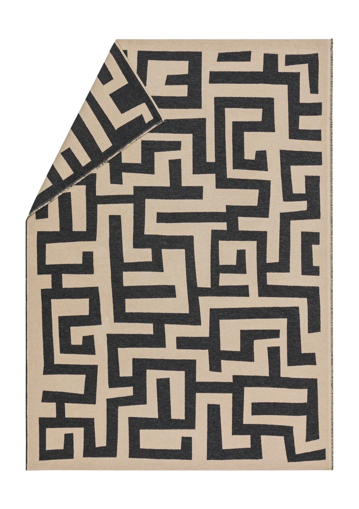 Sander AG Plaid Luca Labyrinth Natur 140x200 cm | Schubiger Möbel