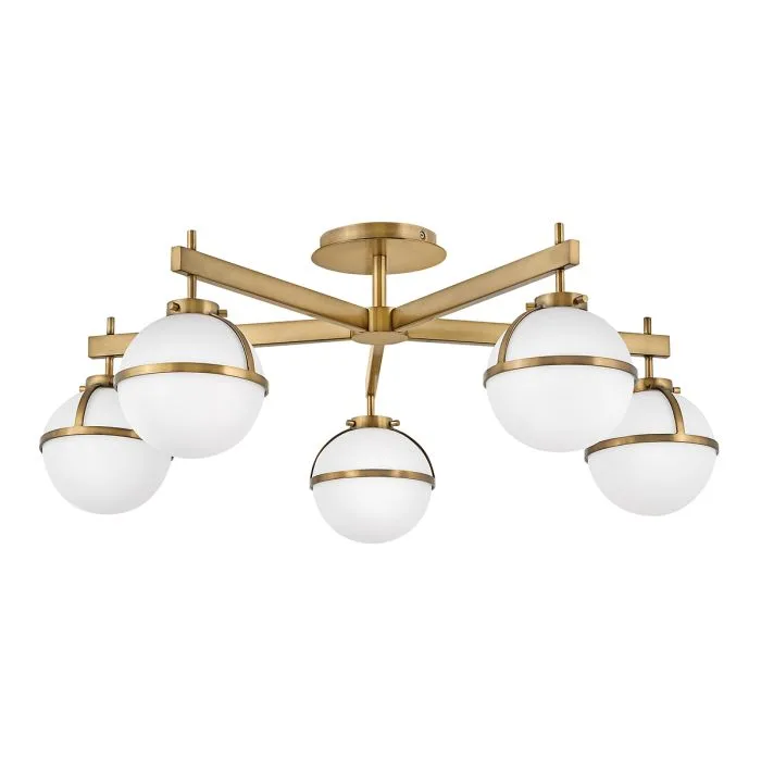 Elstead Lighting - Hollis Ø80 - Badrumslampa - Antikmässing/vit