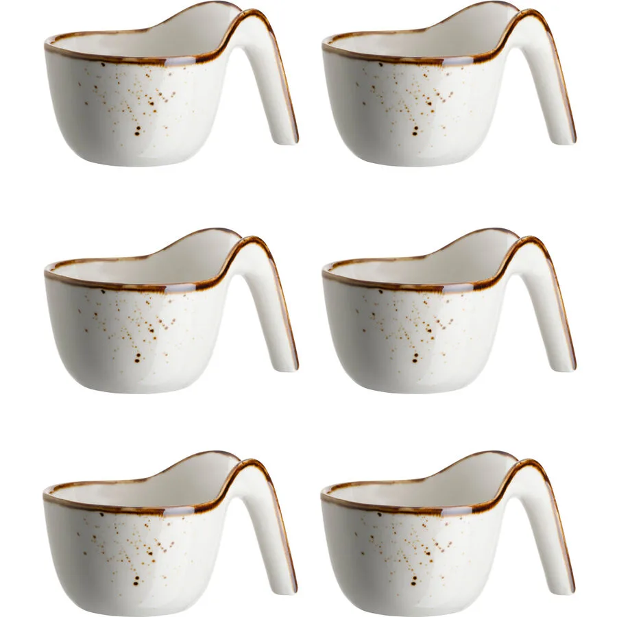 MÄSER Schälchen-Set Pintar weiss/braun Porzellan 6 Stk